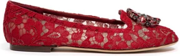 Dolce & Gabbana Kanten Ballerina Schoenen Red Dames