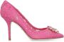 Dolce & Gabbana Kanten Bloempomp Pink Dames - Thumbnail 1