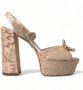 Dolce & Gabbana Luxe Roze Kant Platform Hakken Pink Dames - Thumbnail 1