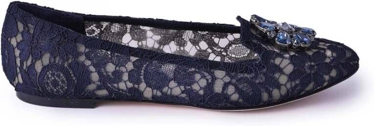 Dolce & Gabbana Kanten Juweel Ballet Flats Blue Dames