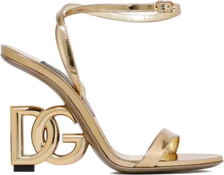 Dolce & Gabbana Keira Goudkleurige Metallic Sandalen Yellow Dames