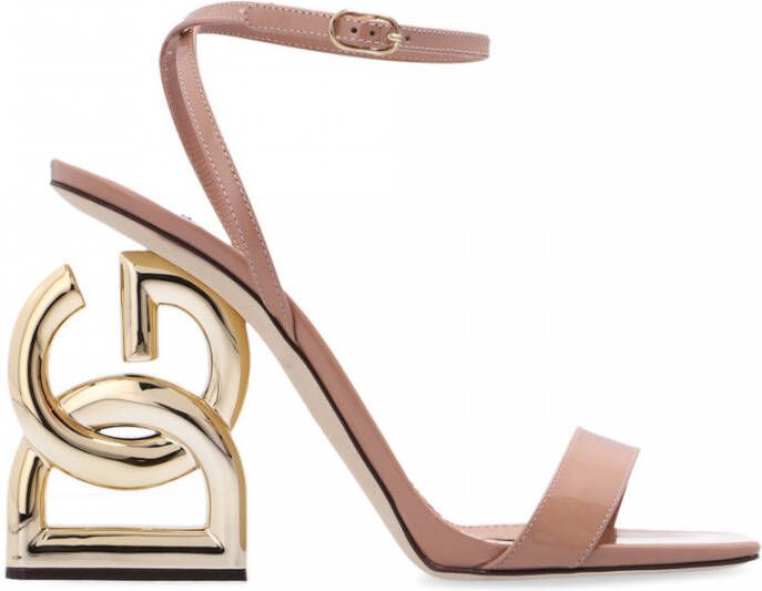 Dolce & Gabbana Keira Sandals With Decorative Heel Beige Dames