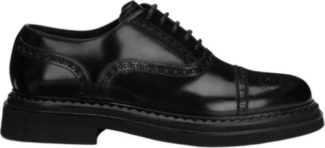 Dolce & Gabbana Klassieke Zwarte Calfskin Richelieu Derbies Black Heren