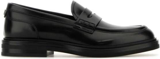 Dolce & Gabbana Klassieke Zwarte Leren Loafers Black Dames