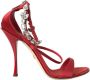 Dolce & Gabbana Kristal Enkelband Rode Sandalen Red Dames - Thumbnail 7