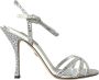 Dolce & Gabbana Kristal Hak Sandalen Zilver Versierd Gray Dames - Thumbnail 1