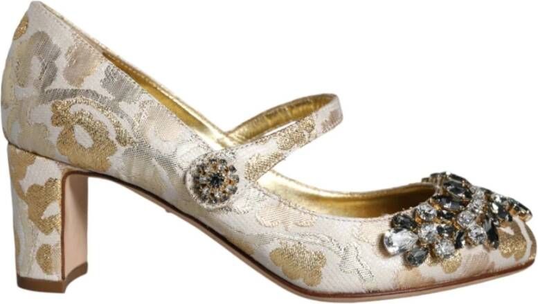 Dolce & Gabbana Kristal Mary Jane Gouden Pumps Yellow Dames