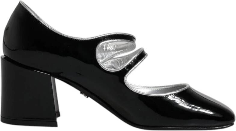 Dolce & Gabbana Kristal Mary Jane Zwarte Leren Pumps Black Dames