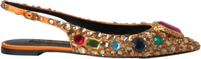 Dolce & Gabbana Kristal Oranje Slingback Ballerina's Multicolor Dames