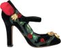 Dolce & Gabbana Zwarte Rozen Kristal Mary Jane Schoenen Black Dames - Thumbnail 1