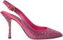 Dolce & Gabbana Roze Kristal Slingback Hakken Sandalen Pink Dames - Thumbnail 9