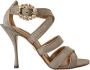 Dolce & Gabbana Kristalband Hakken Sandalen Stiletto Yellow Dames - Thumbnail 1