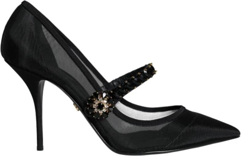 Dolce & Gabbana Kristalhak Mary Jane Pumps Black Dames