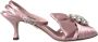 Dolce & Gabbana Kristalhakken Sandalen Roze Zijde Pink Dames - Thumbnail 1