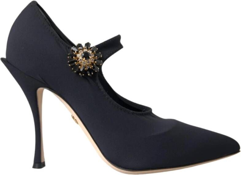 Dolce & Gabbana Kristallen Mary Jane Pumps met Versieringen Black Dames