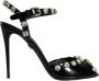 Dolce & Gabbana Kristalversierde enkelband sandalen Black Dames - Thumbnail 1