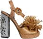 Dolce & Gabbana Kristalversierde enkelband sandalen Brown Dames - Thumbnail 1