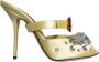 Dolce & Gabbana Kristalversierde gele satijnen sandalen Yellow Dames - Thumbnail 1