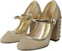 Dolce & Gabbana Kristalversierde Mary Jane Pumps Beige Dames - Thumbnail 1