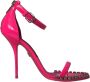 Dolce & Gabbana Kristalversierde Roze Leren Hakken Pink Dames - Thumbnail 1