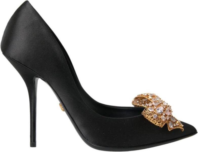 Dolce & Gabbana Kristalversierde Satijnen Pumps Black Dames