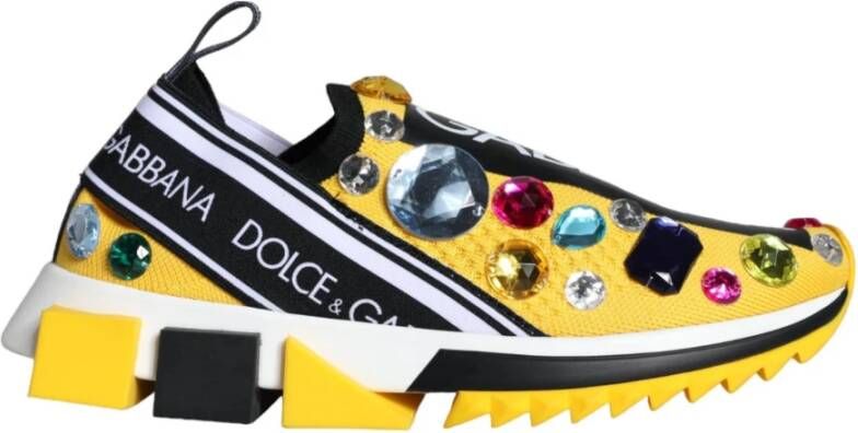 Dolce & Gabbana Kristalversierde Slip-On Sneakers Multicolor Dames