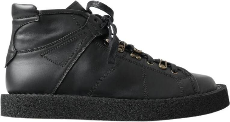 Dolce & Gabbana Zwarte leren instap stretch laarzen Black Dames