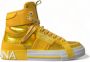 Dolce & Gabbana Hoge Leren Sneakers met Color-Block Design Yellow Dames - Thumbnail 13