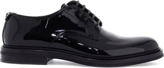 Dolce & Gabbana Lakleren Derby Veterschoenen Black Heren