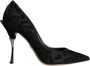 Dolce & Gabbana Leopard Lurex High Heel Pumps Black Dames - Thumbnail 1