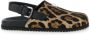 Dolce & Gabbana Leopard Motief Bruine Sandalen met Logo Brown Heren - Thumbnail 1