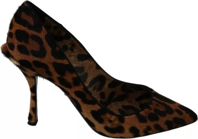 Dolce & Gabbana Leopard Pony Hair Heels Pumps Brown Dames