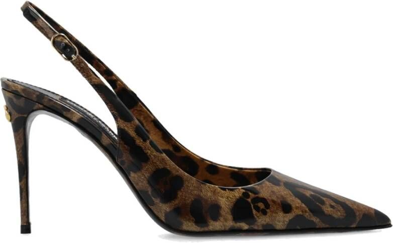 Dolce & Gabbana Luipaardprint Slingback Pumps Bruin Multicolor Dames