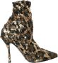 Dolce & Gabbana Leopard Sequins Enkellaarzen Yellow Dames - Thumbnail 1