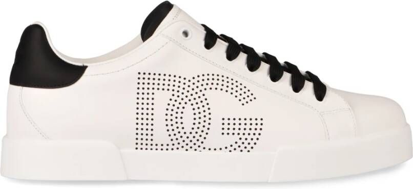 Dolce & Gabbana Leren lage sneakers White Heren