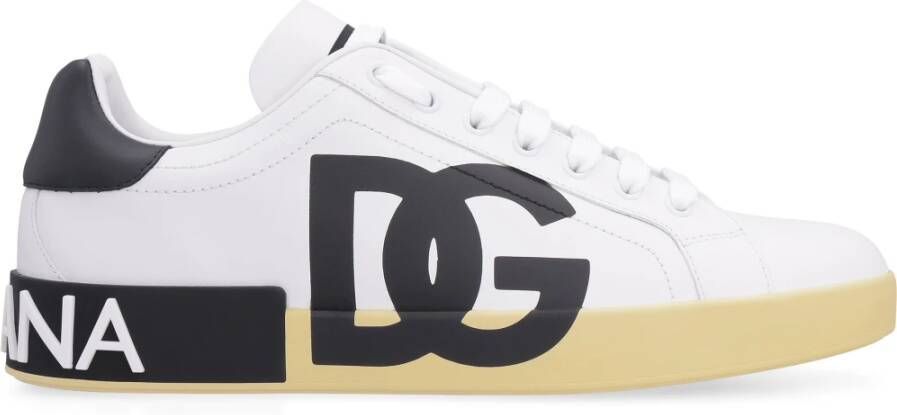 Dolce & Gabbana Leren lage sneakers White Heren