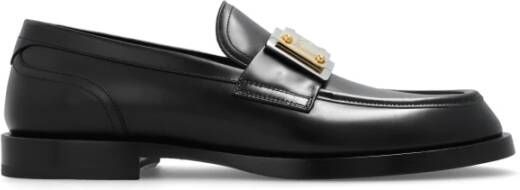 Dolce & Gabbana Zwarte platte schoenen van Dolce Gabbana Black Heren