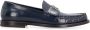 Dolce & Gabbana Blauwe Leren Loafers met Metalen DG Logo Blue Heren - Thumbnail 1