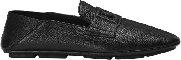 Dolce & Gabbana Zwarte platte schoenen DG Driver Black Heren