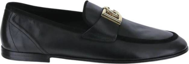 Dolce & Gabbana Leren Pantoffel Schoen Black Heren