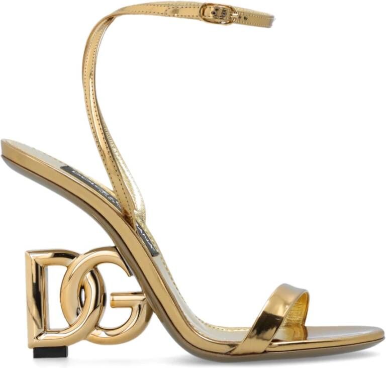 Dolce & Gabbana Keira Goudkleurige Metallic Sandalen Yellow Dames