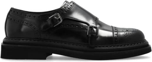 Dolce & Gabbana Leren schoenen met decoratieve perforatie Black Heren