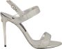 Dolce & Gabbana Metallic Leren Sandalen met Versierd Bovenwerk Gray Dames - Thumbnail 1