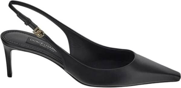 Dolce & Gabbana Leren Slingback Pump Schoen Black Dames