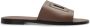 Dolce & Gabbana Leren slippers met logo Brown Heren - Thumbnail 1