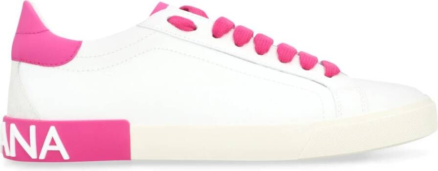 Dolce & Gabbana Portofino Sneakers Made in Italy 100% Leer White Dames