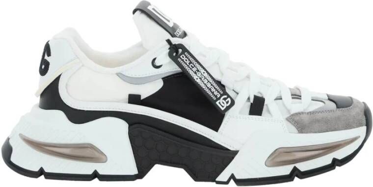 Dolce & Gabbana Leren Sneakers met Techno Stofinzetten White Heren