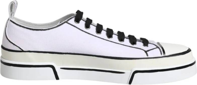 Dolce & Gabbana Logo Detail Canvas Sneakers Rubber Zool White Heren