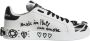 Dolce & Gabbana Logo Detail Leren Sneakers Wit Zwart White Dames - Thumbnail 1