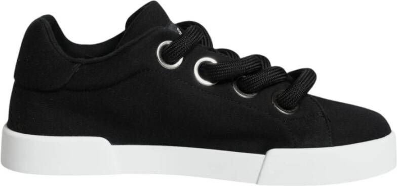 Dolce & Gabbana Logo Detail Portofino Sneakers Vrouwen Zwart Black Dames